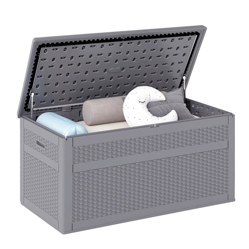 230 Gallon Resin Lockable Deck Box, Gray