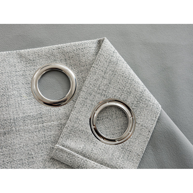 Ensemble de 2 panneaux de rideaux occultant 100% polyester Leming, L 52 po x L 63 po, Gris clair