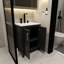 Ensemble de meuble-lavabo moderne moderne de 24 po avec lavabo en céramique blanc et cuve en acier inoxydable