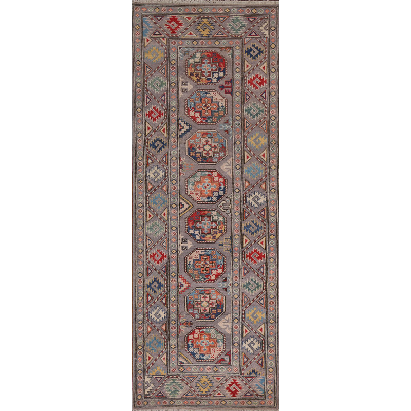 Tapis de couloir oriental fait à la main Kazak 3 x 8