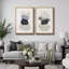 Mid-Century, formes géométriques pastel bleues et vertes, formes abstraites modernes sur toile, 2 pièces-92285120-92285124