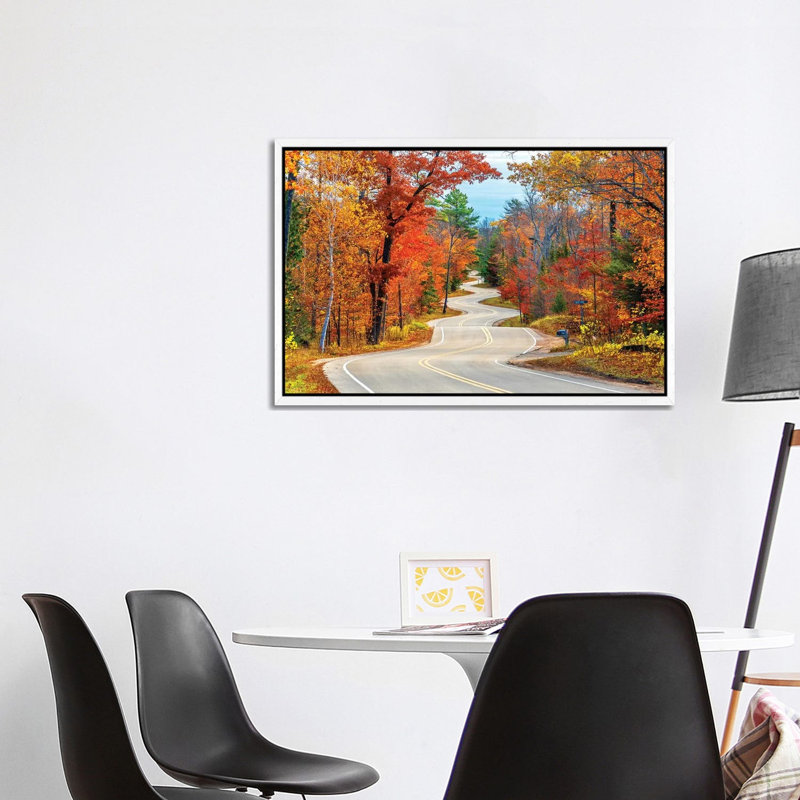 Winding Road by Nejdet Duzen - Print on Canvas, 101.6 cm H x 66.04 cm W, White Framed