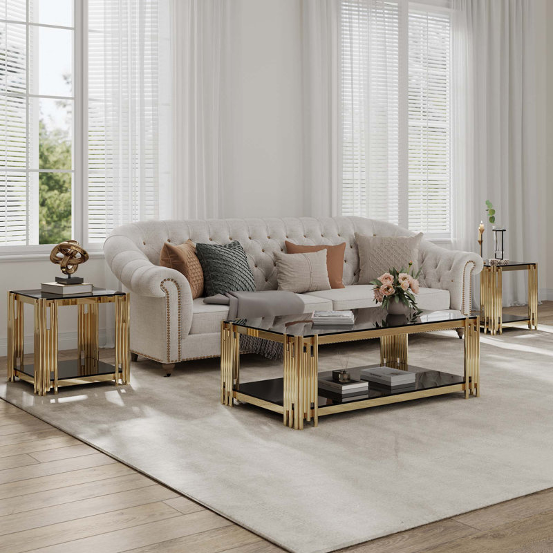48" Wide Rectangular Coffee Table, Black