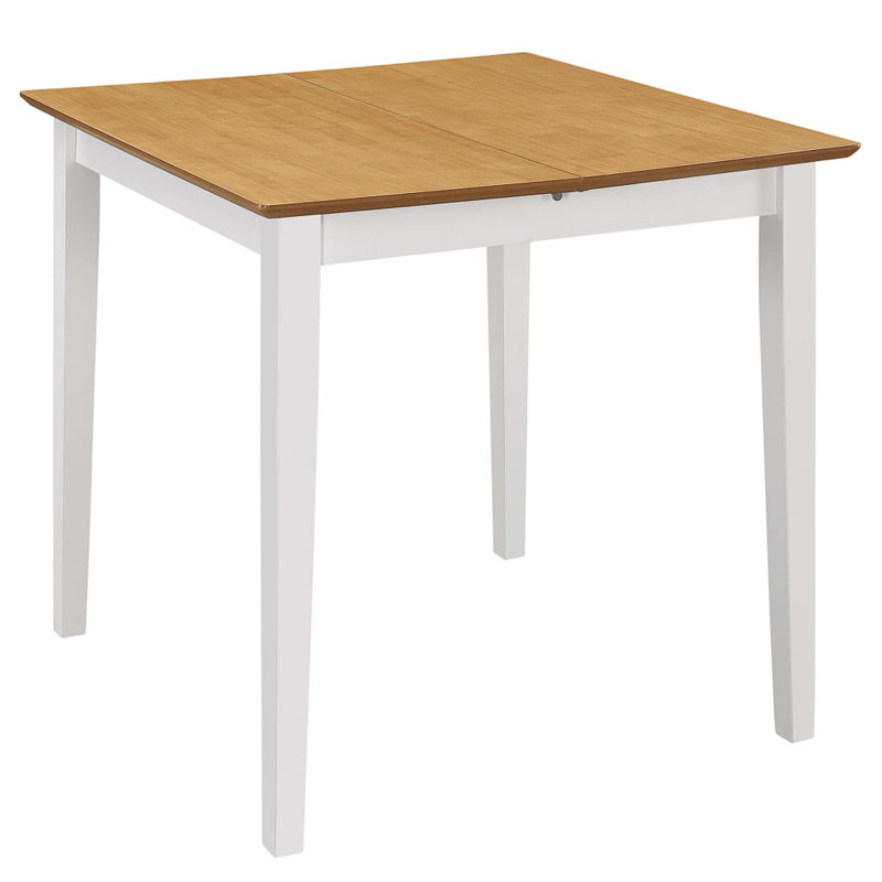 Grady Extendable Solid Wood Base Dining Table, Brown, White