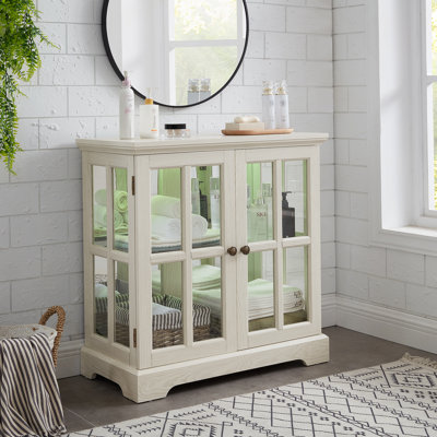 LED Curio Display Cabinet,Antique Display Cabinet with Adjustable Shelves,Retro Design Quality Showcase by George Oliver