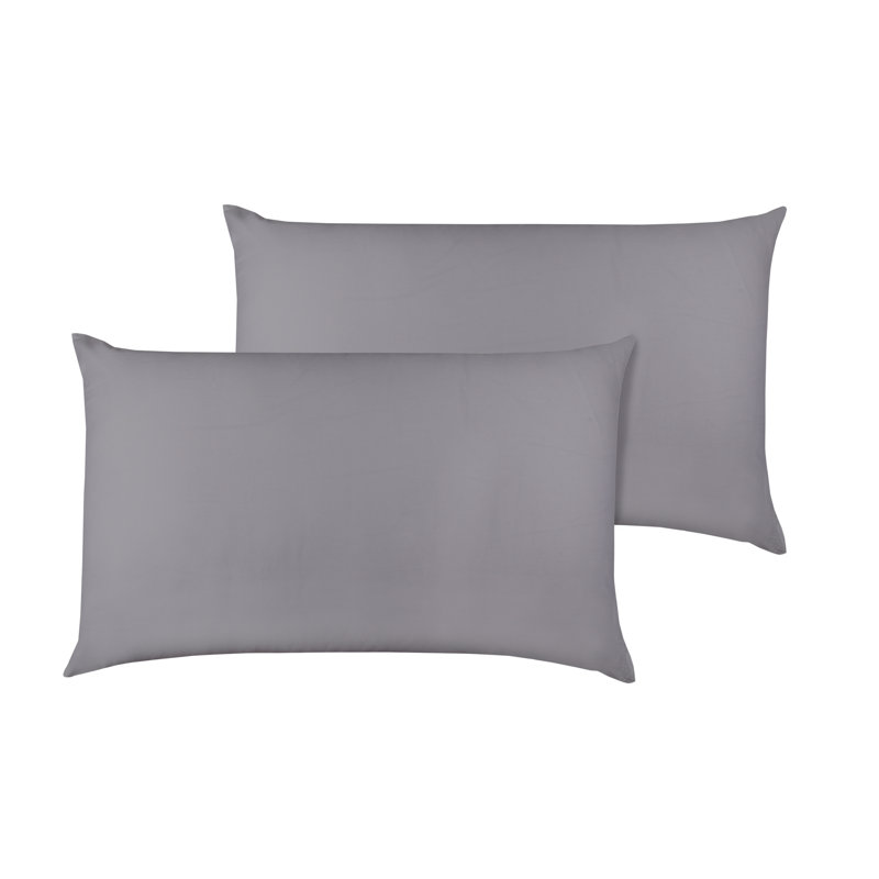 100% Organic Cotton 300 Thread Count Sateen Pillowcase, Queen, Dark Gray