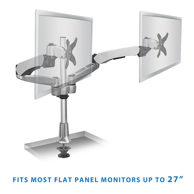 Dual Spring Arm Adjustable Universal 2 Screen Desk Mount