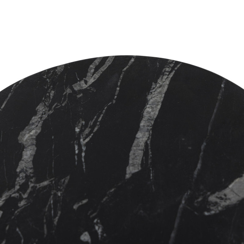 Jocelyn Marble End Table, Black Marble