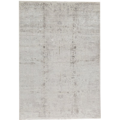Hand-Knotted High-Quality Silver and Gray Area Rug