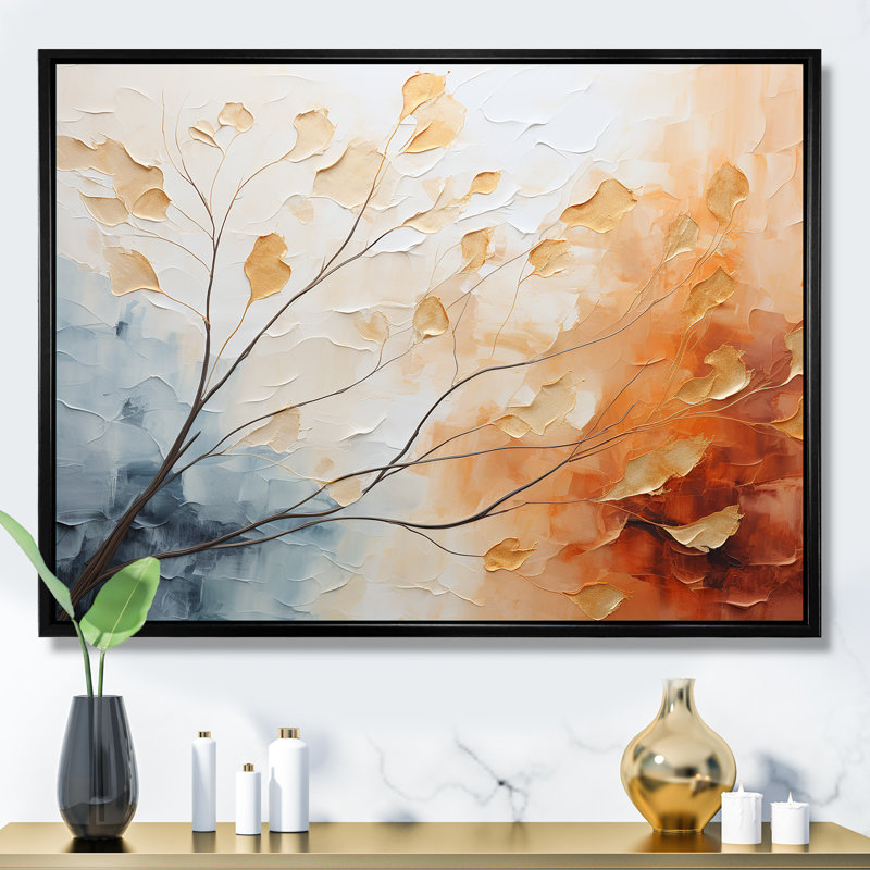 Paysage de rêve avec arbre, Cadre flottant noir, H 12 po x l 20 po x P 1 po