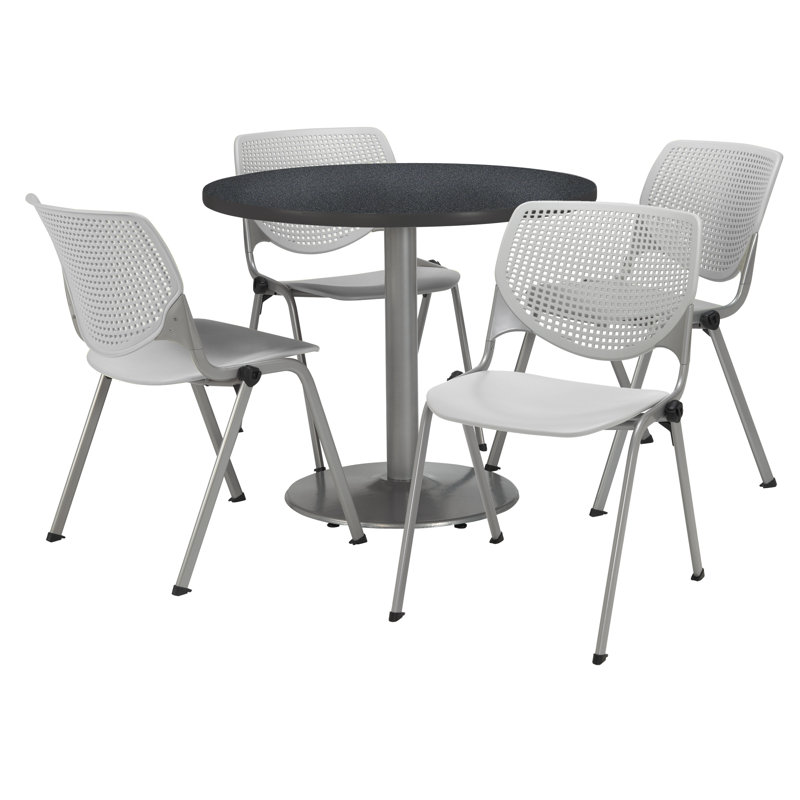 Table ronde pour salle de pause, Graphite nebula, Gris clair, L 36 po x P 36 po