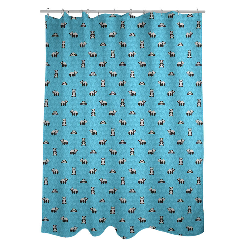 Rideau de douche simple katelyn elizabeth panda, Bleu