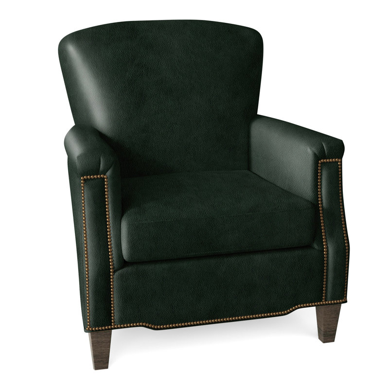 Vincent Armchair, French Natural, Anilina Hunter Genuine Leather, Cobblestone