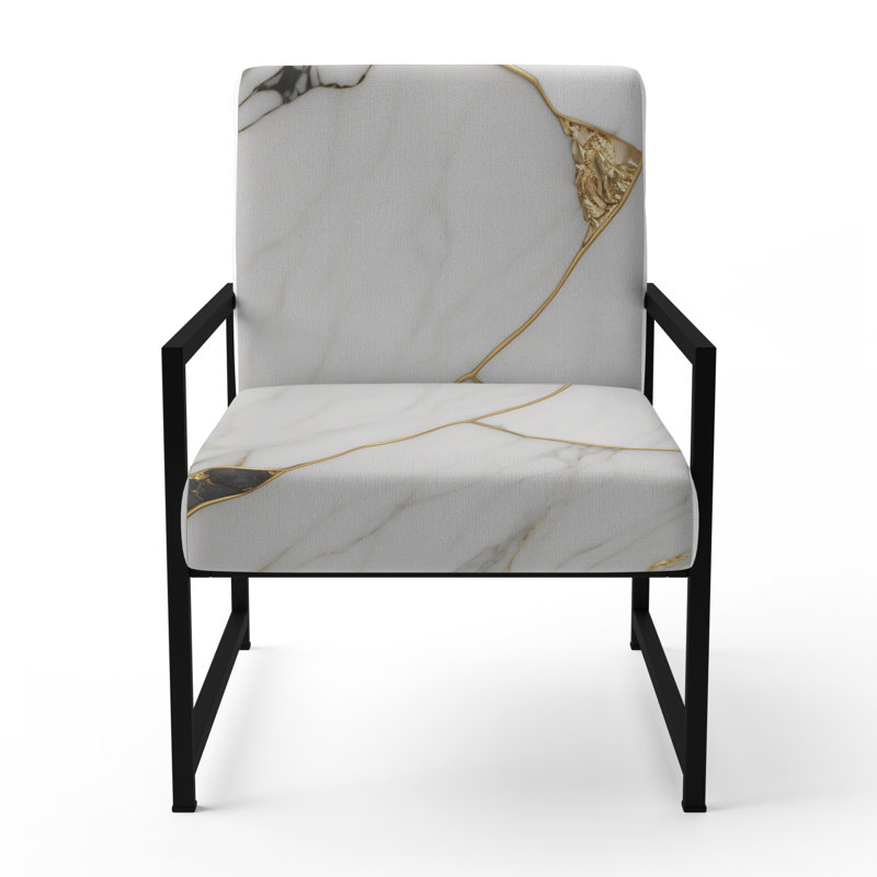 Cress - Fauteuil d'appoint rembourré en marbre, Noir, noir, noir, noir