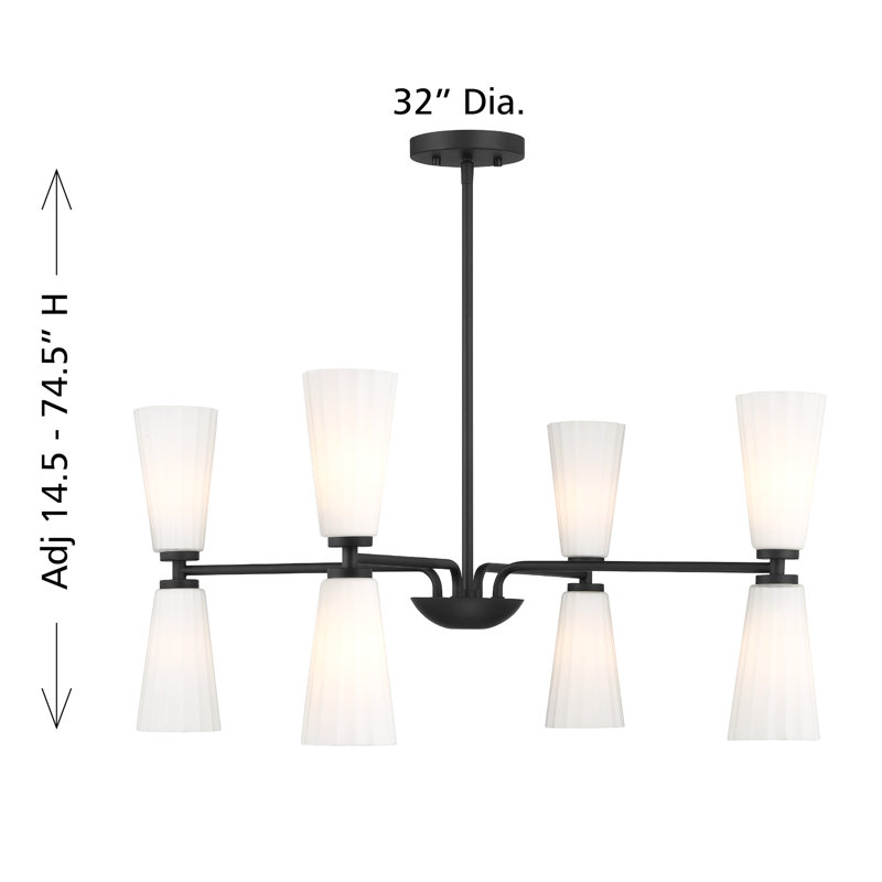 Kenyia 8-Light Chandelier, Matte Black
