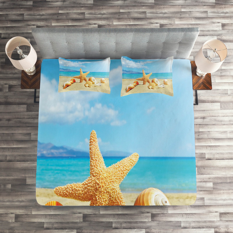 Seashells Coastal Polyester Coverlet