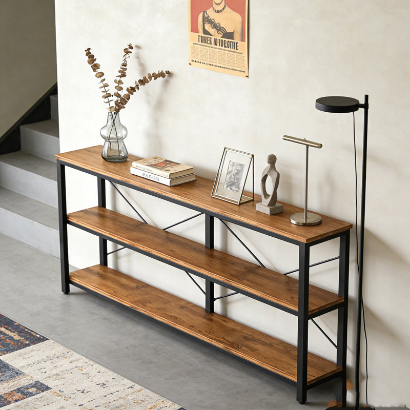 Console, canapé, Noir, brun rustique