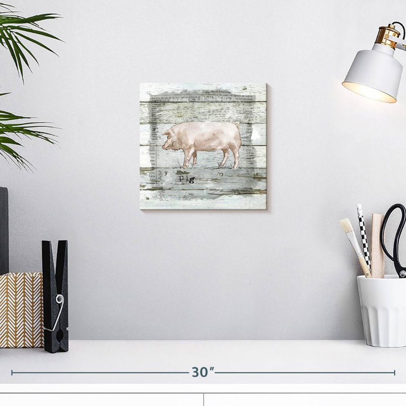 Crowle Farmhouse Collage Pig, H 10 po x l 10 po
