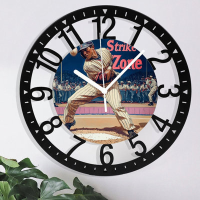Horloge murale en métal pour le salon -10 po. Panneau de zone de frappe avec pile frappant silencieusement, fonctionnant à pile, horloges antiques pour maison de campagne, chambre à coucher, cuisine - chiffres arabes