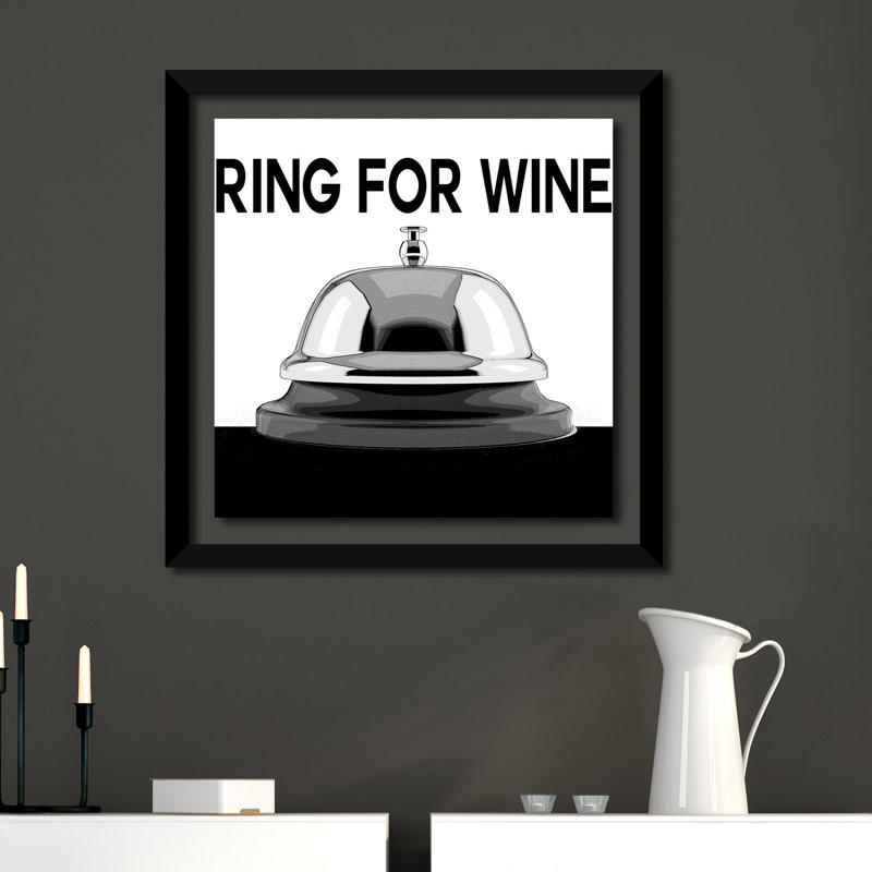 «Ring For Wine», impression sur toile, H 25,5 po x l 25,5 po x P 1 po, Cadre noir