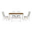 Ensemble de table de salle à manger Mid-Century 6 pièces en bois, table de cuisine avec tiroir, 4 chaises rembourrées et banc-2142734221-2142734218