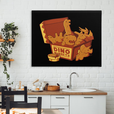 Dino Nuggets avec toile de sauce, design par Tobe Fonseca