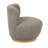 Maya Occasional Swivel Chair In Modern Silver Boucle Fabric On A Solid Wood Base-569830495