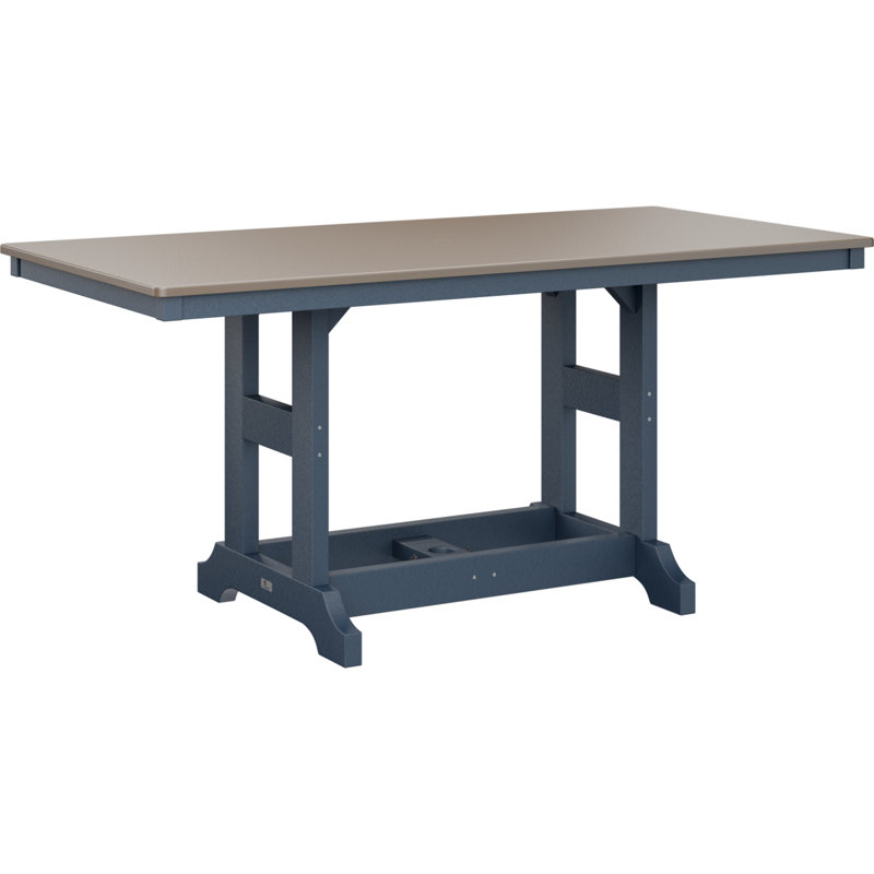 Berlin Gardens Garden Classic Rectangular Dining Table, Hammered Top Bronze, Navy Blue, 30.87" H x 66" W x 33" D