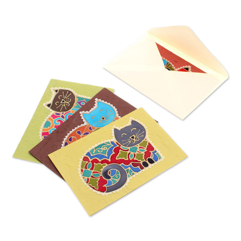 Ensemble de 4 cartes de vœux en coton et papier faites à la main The Aisle® The Holiday Aisle®