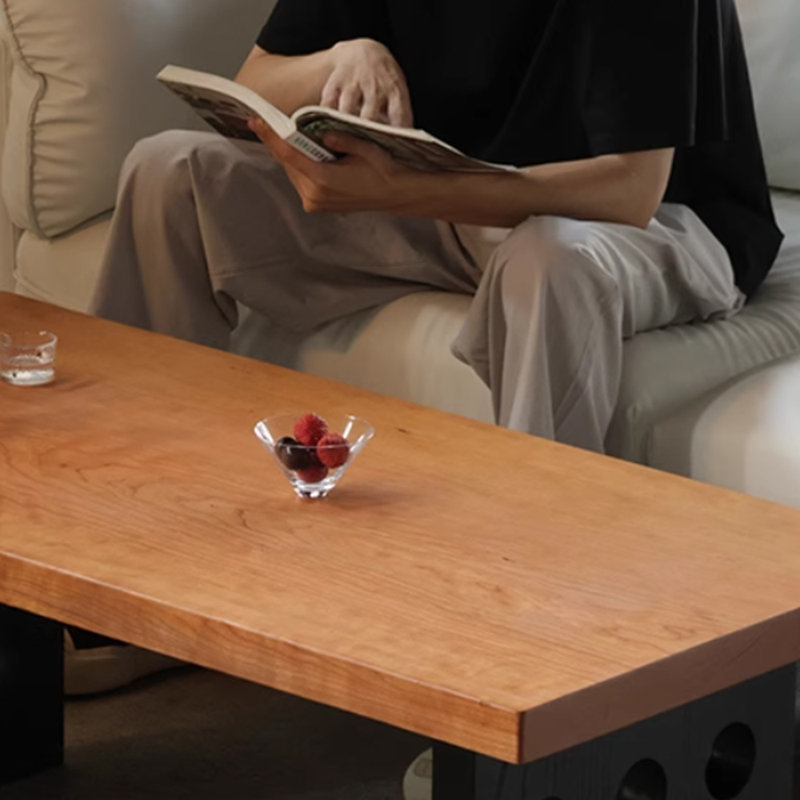 Table basse rétro au design simple, Marron clair