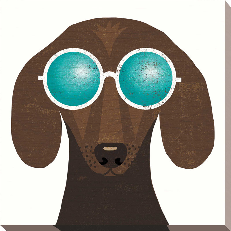 «Beach Bums Dachshund I», impression, H 36 po x l 36 po x P 1,5 po, Toile tendue