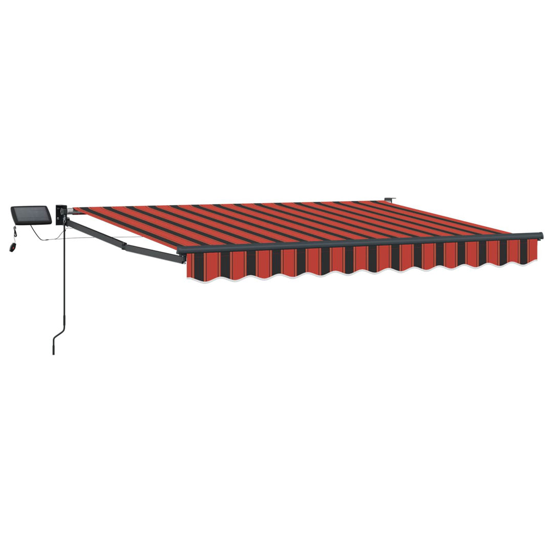 Vidaxl Manual Retractable Awning With Leds Polyester With PU Coating Sun Block