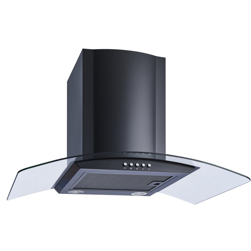29.3" 284 CFM Convertible Wall Mount Range Hood With Filter Included, Black
