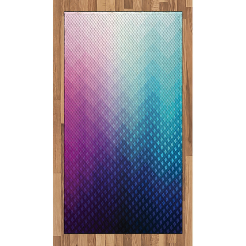 Abstract High Density Long Fiber Poly Threads Decorative Area Rug Carpet, Rectangle 2'7" x 5'