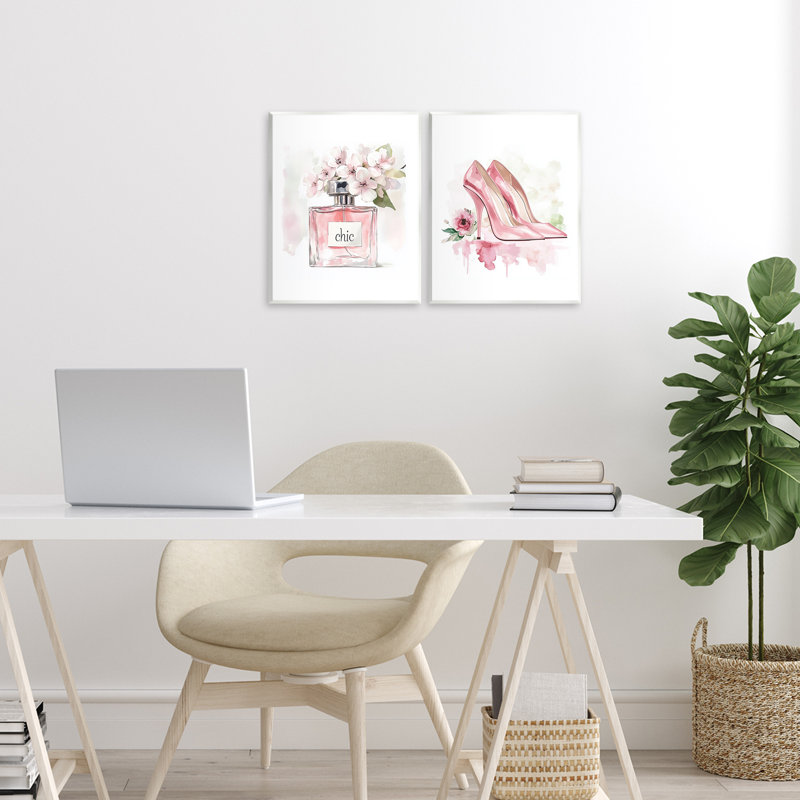 Ensemble de 2 plaques murales Rosy Pastel