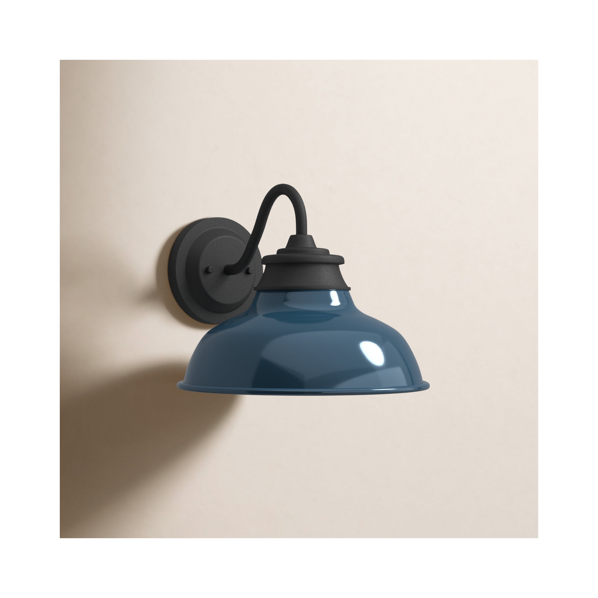 Marselia Single Light Bell Outdoor Aluminum Wall Light, Denim Blue