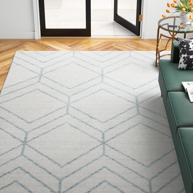 Tapis gris / bleu Beckstead, Rectangle 8 pi x 10 pi
