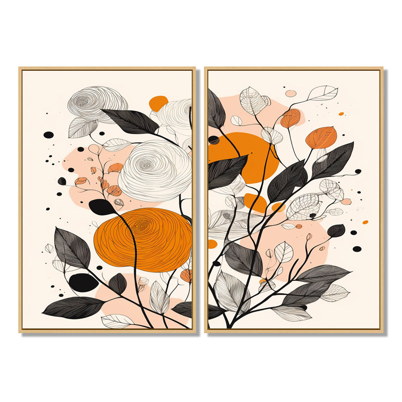 Cheshire - art mural moderne, 36" H x 48" W, Impression encadrée flottante, Cream