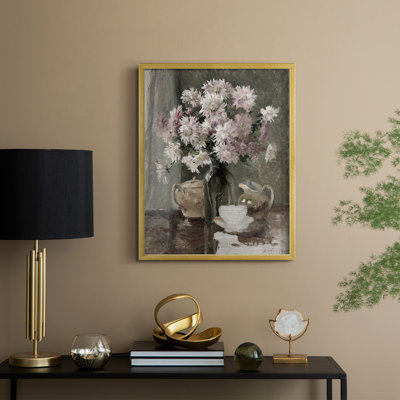 Vintage Floral Print CV Framed Print - Solid Wood