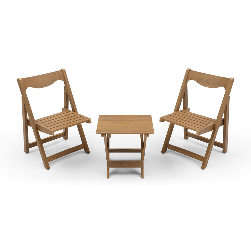 Ensemble bistro pliant d'extérieur en bois d'acacia résistant aux intempéries et peu encombrant