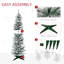 ? Christmas Decoration ?5' Snow Flocked Artificial Pencil Christmas Tree, Slim Xmas Tree With Realistic Branches And Plastic Base Stand For Indoor Decoration