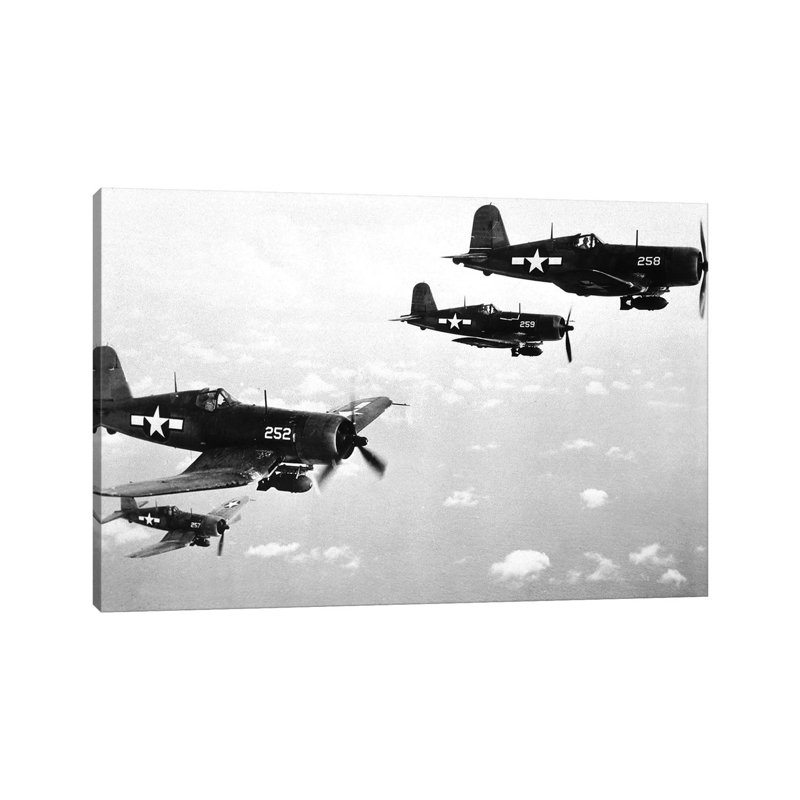 F4U Corsair Planes, Used From 1942-53 By The US Navy And Marine Corps by Rue Des Archives - Wrapped Canvas Print