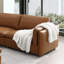Canapé modulaire brun 3 pièces en cuir fleur