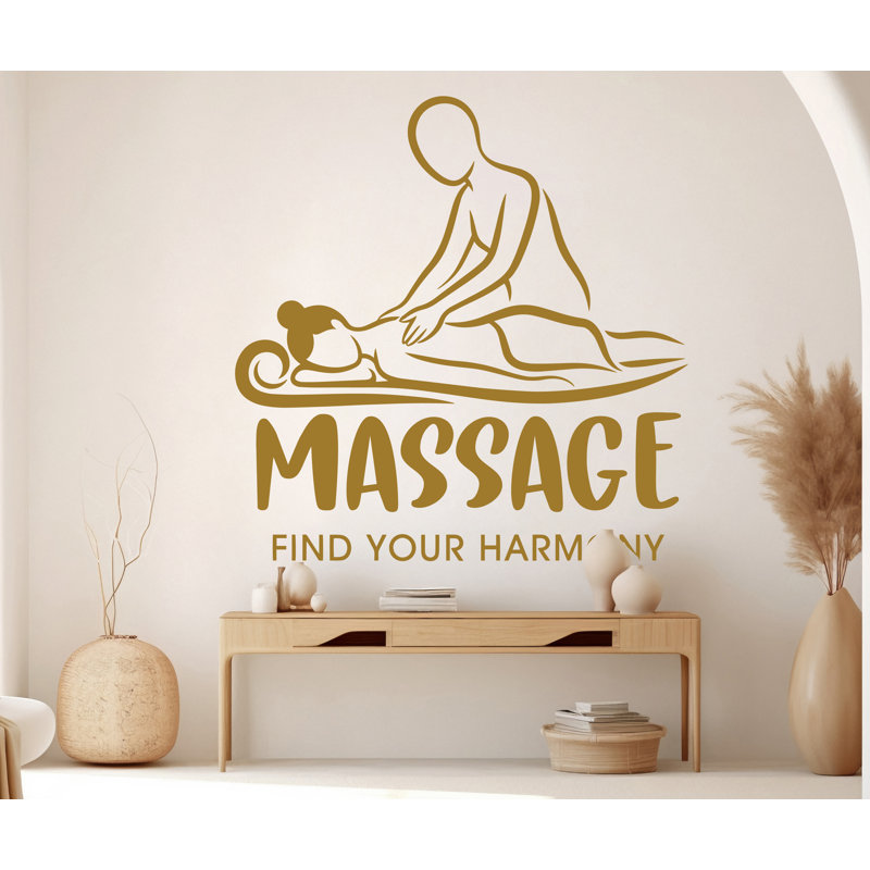 Adhésif décoratif massage | Décoration de salon spa moderne | Vinyle autocollant pour salon de beauté | Professional Studio Art Design 1167DRS