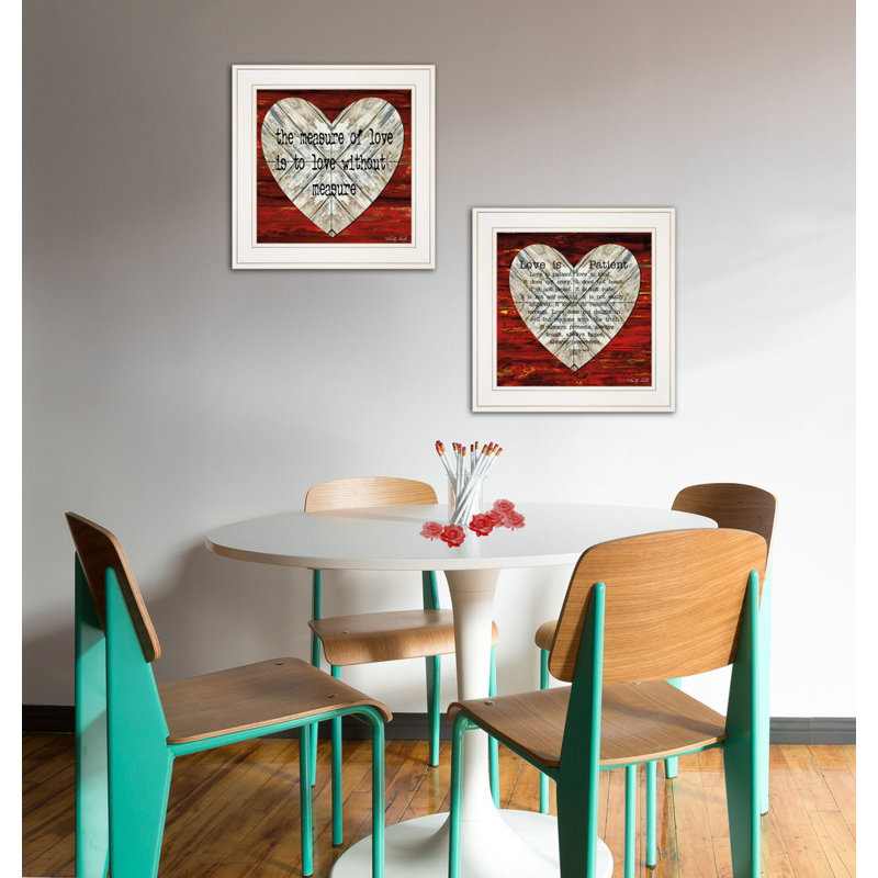 «Love is patient / Mesure», art mural encadré 2 pièces pour la maison par Cindy Jacobs