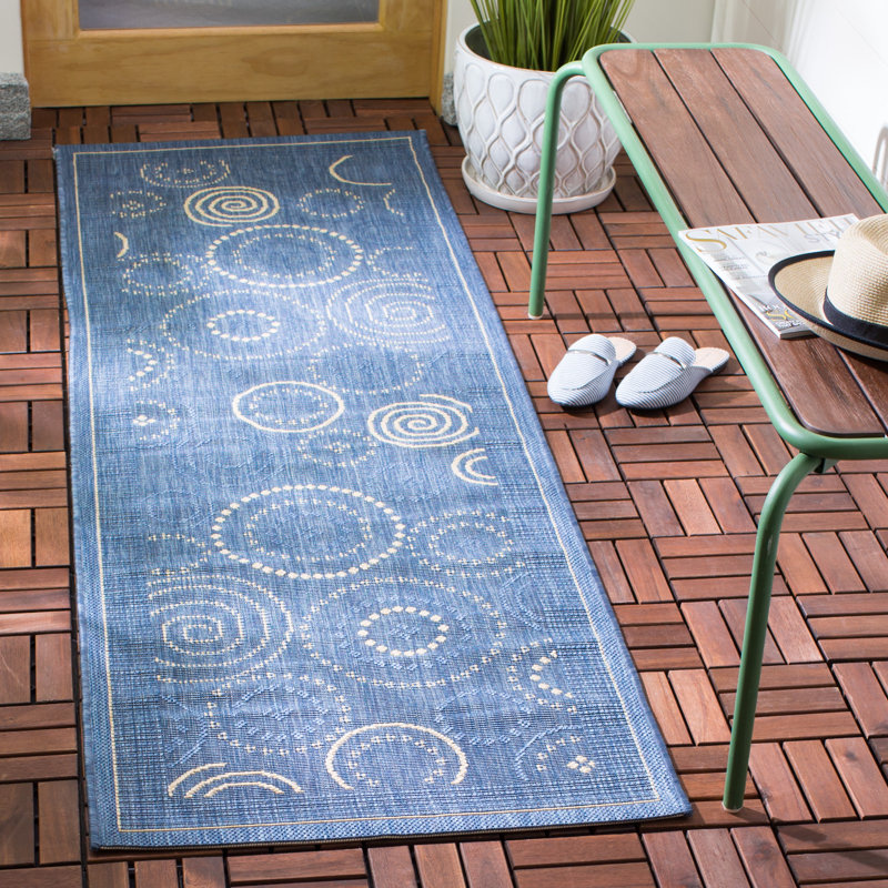 Tapis d'intérieur / extérieur à motif géométrique Anjeli Performance, Tapis de couloir 2 pi 4 po x 6 pi 7 po