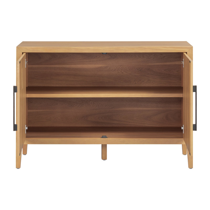 Buffet de ferme 47,25 pouces avec placage de pin et 2 portes, Naturel