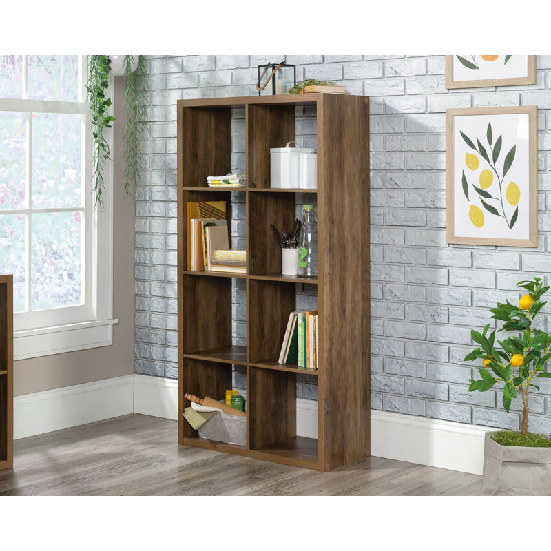 Chrisine Cube Bookcase, (8 Shelves) 58" H x 30" W x 13" D, Brown