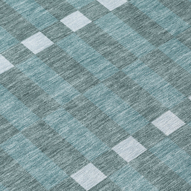 Machine Washable Indoor/Outdoor Chantille ACN2547 Geometric Rug, Teal, 3' x 5'