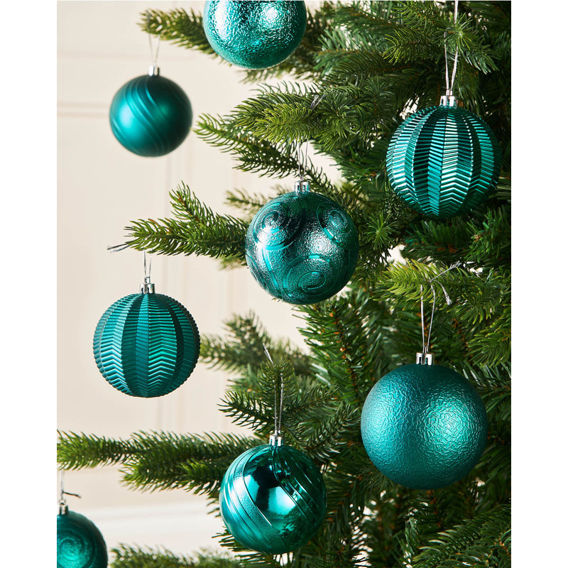 9.29cm Solid Colour Plastic / Acrylic Bauble, Teal